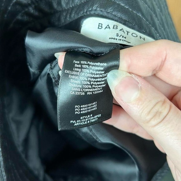 Babaton Artitzia Black Faux Vegan Leather Sandra Bucket Hat - Picture 4 of 5